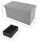 Pouffe de rangement pliable de 30 pouces avec bac amovible