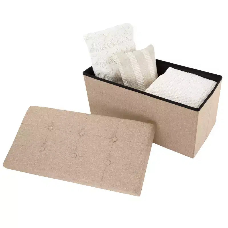 Pouffe de rangement pliable de 30 pouces avec bac amovible
