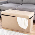 Hasting Home 30-Inch Folding Storage Ottoman with Removable Bin